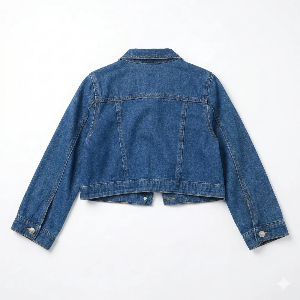 Kids Denim Jacket Floral Embroidery Size 4